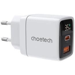 Адаптер живлення для телефона Choetech PD6052-EU-WH, USB-A/USB-С
