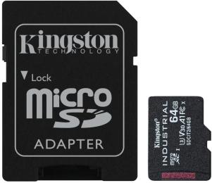 Карта памяті Kingston Industrial SDCIT2/64GB 64GB microSDXC З адаптером Class 10 UHS-I V30 A1