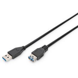 Дата-кабель Digitus USB 3.0 (AM/AF) 1.8м Black AK-300203-018-S