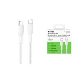 Дата-кабель Belkin USB-C  USB-C 240Вт PD, 1м White CAB025HQ1MWH