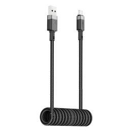 Дата-кабель Acefast C14-04 USB to Type-C spring charging data cable 3A 1, 2m Black