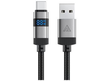 Дата-кабель Acefast C15-04 USB to Type-C digital display braided charging data cable 1.2m Black