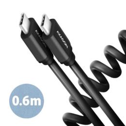Дата-кабель Axagon USB-C TO USB-C 0.6M 60W TWISTER BLK BUCM-CM10TB