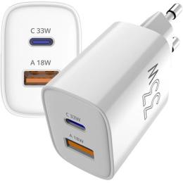 Адаптер живлення для телефона Sigma X-power 33W PS33-01 (GaN PD/QC Charger, 1USB-C+1USB-A)