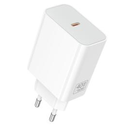 Адаптер живлення для телефона Borofone BA109A Star single port PD40W charger (EU) White