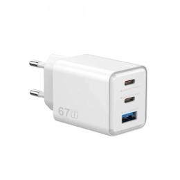 Адаптер живлення для телефона WIWU Cube 67W 2C + A GaN Fast Charger Wi-G026 EU White