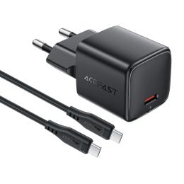 Мережевий зарядний пристрій для телефона Acefast A118 PD30W GaN (1USB-C) + кабель Type-C to Type-C