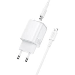 Мережевий зарядний пристрій для телефона Borofone BAS83A Star PD20W + QC3.0 (1USB-A/1C) + кабель Type-C to Lightning Black