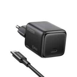 Мережевий зарядний пристрій для телефона Ugreen X517 USB-C 25W GaN Fast Charger + USB-C 1m Cable (75103) Black
