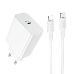 Мережевий зарядний пристрій для телефона Borofone BA107A Stellar single port PD30W charger set (C to iP) (6941991125355)