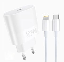 Мережевий зарядний пристрій для телефона WUW T86L PD 25W fast charger + USB C to lighting set (6972573338207)