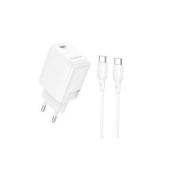 Мережевий зарядний пристрій для телефона Borofone BN26 Fuente single-port PD20W charger set (C to C) White (6941991120251)