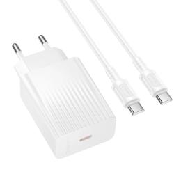 Мережевий зарядний пристрій для телефона Borofone BAS75A Source single port PD30W charger set (C to C) White (6941991122866)
