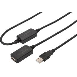 Кабельний подовжувач Digitus USB 2.0 Active Cable A/M-A/F 20м Black (DA-73102)