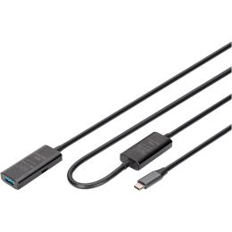 Кабельний подовжувач Digitus USB 3.2 Gen1 Active Cable 5G C/M-A/F 10м Black (DA-73111)