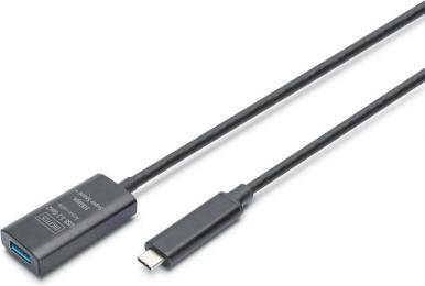 Кабельний подовжувач Digitus USB 3.2 Gen2 Active Cable 10G C/M-A/F 5м Black (DA-73113)