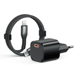 Мережевий зарядний пристрій для телефона Mcdodo CH-0085 Mini GaN Charger 30W 1C with C to L Cable 1m Black
