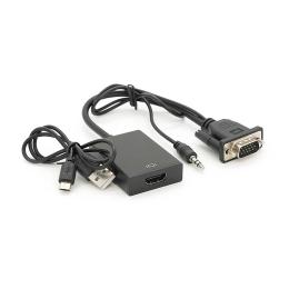 Конвертер Voltronic VGA (тато) на HDMI (мама) 10cm + AUDIO