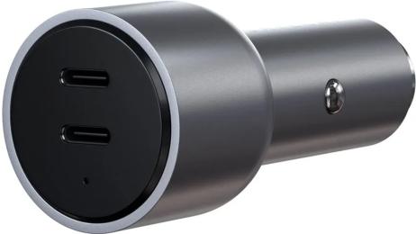 Автомобільний адаптер для телефона Satechi ST-U2C40CCM Space Gray (40W Dual USB-C PD Car Charger)