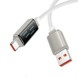 Дата-кабель Borofone BU53 Meteor Display 5A USB-A (тато)  -  USB-C (тато) 1 м Gray