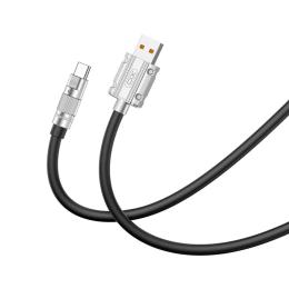 Дата-кабель XO NB227 Silicone Zink Alloy 6A USB-A (тато)  -  USB-C (тато) 1.2 м Black