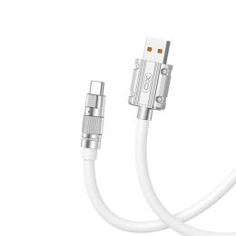 Дата-кабель XO NB227 Silicone Zink Alloy 6A USB-A (тато)  -  USB-C (тато) 1.2 м White