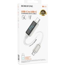 Дата-кабель Borofone BU53 Meteor Display 60W Type-C (тато)  -  Type-C (тато) 1 м Gray