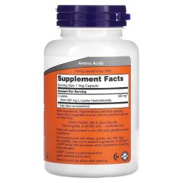 Амінокислота NOW L-Lysine 500 mg (100 caps) (06360-01)
