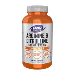 Амінокислота Now Arginine &amp; Citrulline 500 mg/250 mg (240 veg caps) (18776-01)