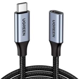 Дата-кабель Ugreen US372 USB-C (тато)  -  USB-C (мама) Gen2 Extension Cable 1м Space Gray (30205)