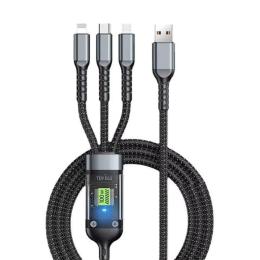 Дата-кабель XoKo SC-3100 USB (тато)  -  Lightning + micro USB + USB Type-C (тато) 1.2 м Black (SC-3100)
