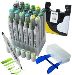 Набір маркерів Arrtx Oros ASM-03GN Green 24 кольори спиртові