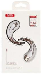 Дата-кабель XO NB106 USB (тато)  -  Lightning (тато) 1m 2A Silver