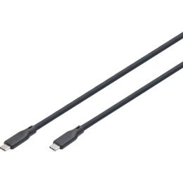 Кабель USB-C заряджання/синхронізації, DIGITUS, 2м, USB 3.2 Gen1, 5G, 100W, 4K, силіконовий, чорний