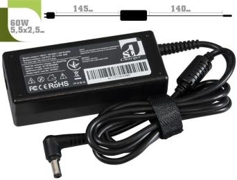 Блок живлення для ноутбука 1stCharger AC1STDE60WD (Dell 19V 60W 3.16A 5.5х2.5мм) + каб.жив.