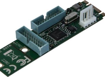 Плата розширення Frime ECF-M2.M&amp;Bto4USB3 M2 (M&amp;B Key) to 4 x USB3.0, NEC720201