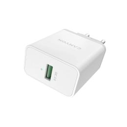 Адаптер живлення для телефона Canyon CNE-CHA24W White (USB-A QC 3.0)