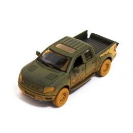 Модель автомобіля Kinsmart Ford F-150 SVT Raptor-Supercrew Muddy KT5365WY Green інерційна