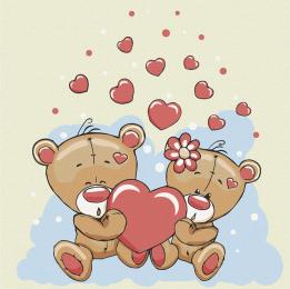 Картина за номерами Art Craft 30х30 см 15537-AC Пара ведмедиків