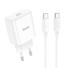 Мережевий зарядний пристрій для телефона Hoco C76A Pro Majestic White 30W + Type-C to Type-C