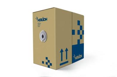 Кабель КТП UTP (4*2*0.5) 4p 24 AWG, Merlion, (CCA), для внутр. робіт, 305м, White, Corton BOX (350x3
