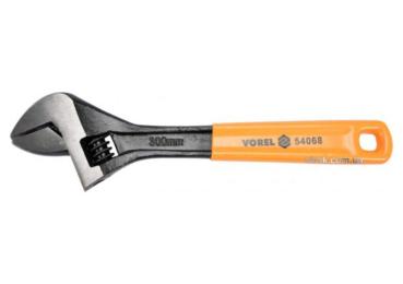 Розвідний ключ Vorel L = 300 мм. з прогумованим руківям 24/576 (54068)