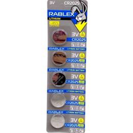 Батарейка Mic (123107) RABLEX таблетка 3V CR2025 (5 шт на планшетці)