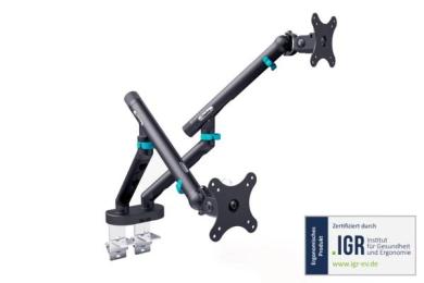 Кронштейн для монітора Digitus Dual Monitor Clamp, 2 x до 35/10кг Black