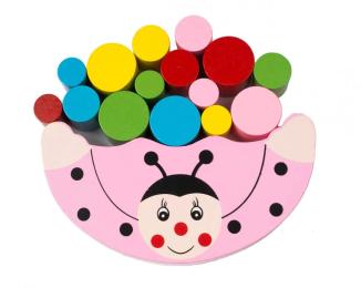 Деревяна іграшка Bambi Божа корівка Pink баланс, фігур (MD 1276-5)