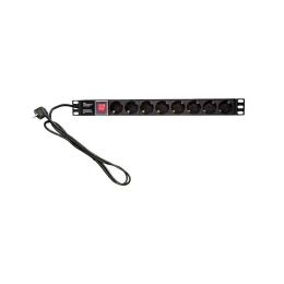 Мережевий фільтр LogicPower LP30249 Black 220В 16A 1U 19