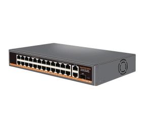 Світч PowerPlant PoE 24ch 18x100Mbps PoE + 6x Gigabit PoE + 2x Gigabit UPLINK, 400W, SFP