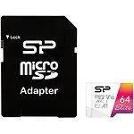 Карта памяті Silicon Power Elite Color SP064GBSTXBV1V20SP 64GB microSDXC З адаптером Class 10 UHS-I V10 A1