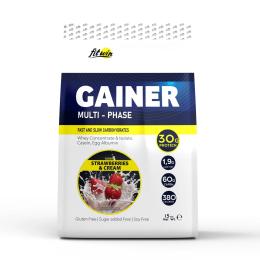 Гейнер FitWin Gainer Multi-Phase (1,5 kg, strawberries &amp; cream) (23339-02)