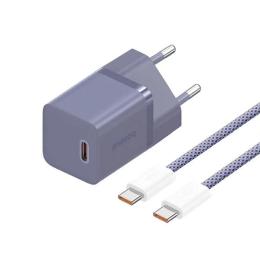 Мережевий зарядний пристрій для телефона Baseus GaN5 (mini) 1C 30W Purple + USB-C - USB-C (P10110902523-00)